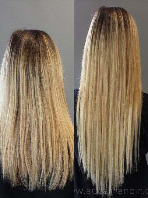 Pose d'extensions, avant et après